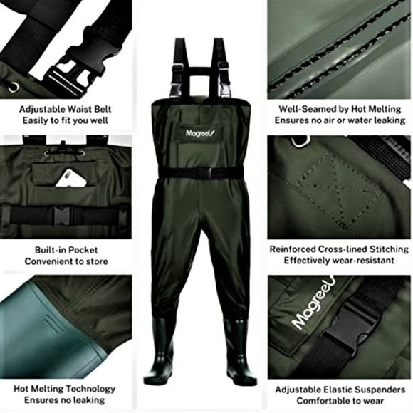 Gonex/Magreel Other - Gonex Kids Chest Waders Waterproof Nylon/PVC Youth Waders Shoe Size 3.5 NEW